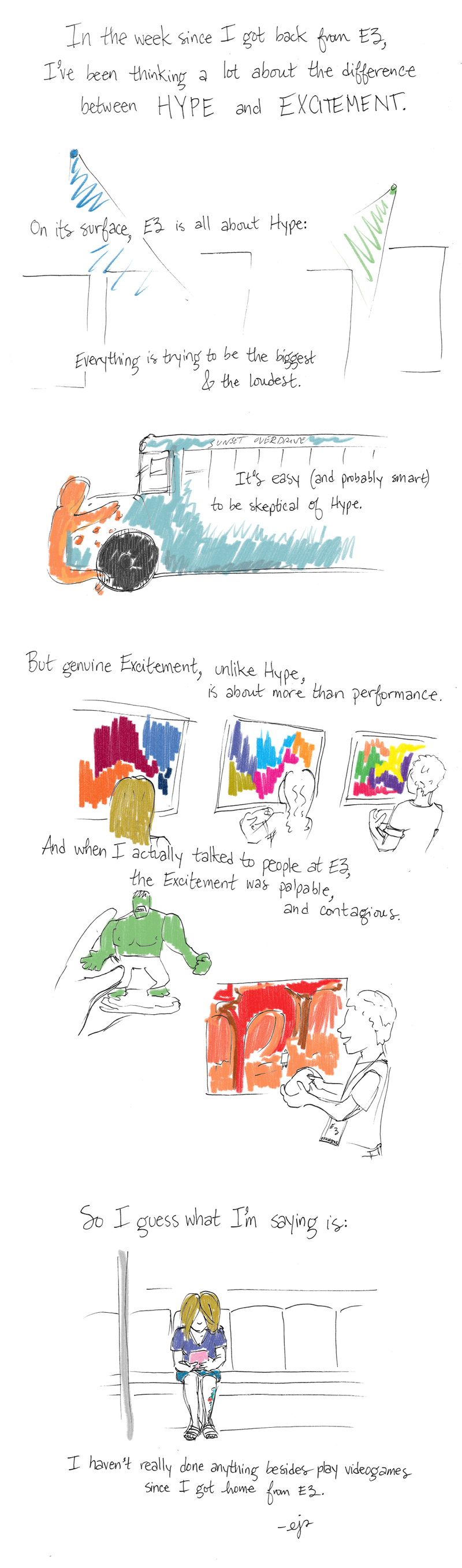 Illustration for article titled Final E3 Comic: Excitement Versus Hype